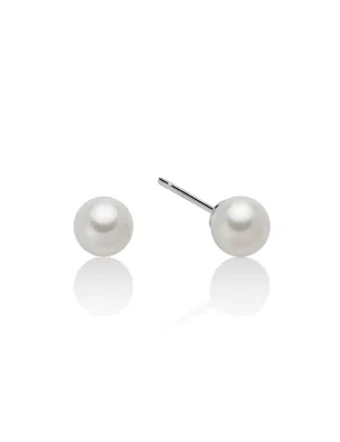Orecchini Perle Gemelle Oriente 6-6,5 mm Oro Bianco Donna Miluna