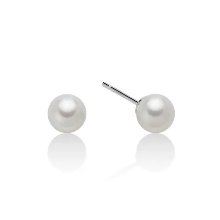 Orecchini Perle Gemelle Oriente 6-6,5 mm Oro Bianco Donna Miluna