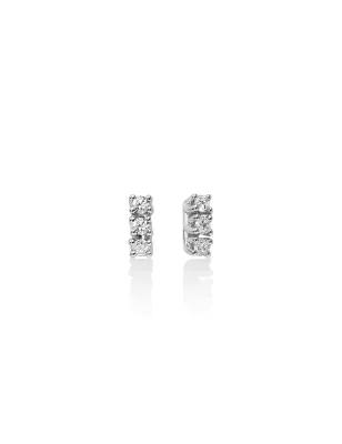 Orecchini trilogy di diamanti in oro bianco Donna Miluna I Diamanti