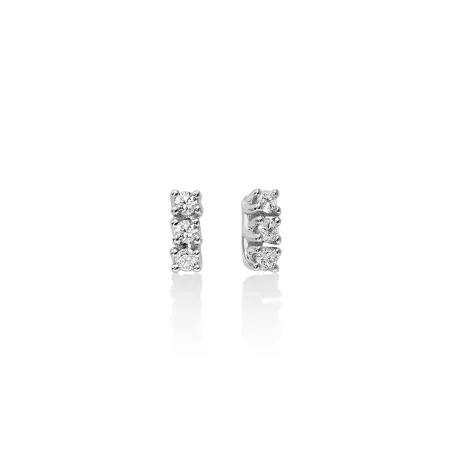 Orecchini trilogy di diamanti in oro bianco Donna Miluna I Diamanti