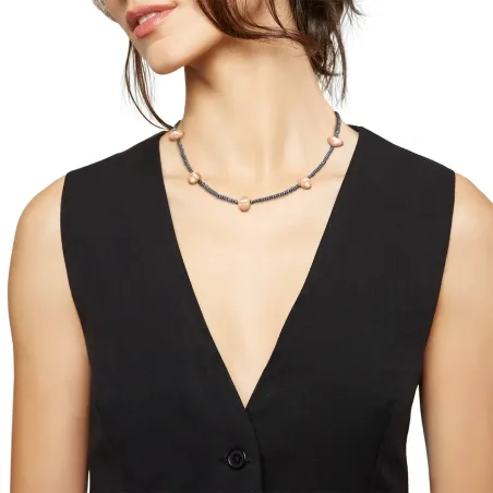 Collana B ROCKS EMATITE E ACCIAIO IP ROSE DONNA Breil