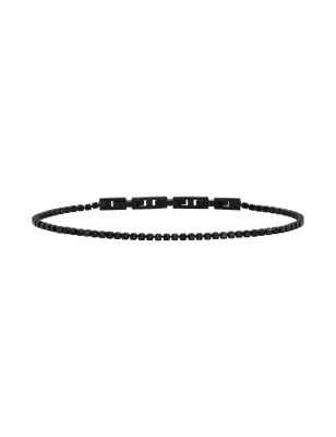 BRACCIALE TENNIS ACCIAIO E ZIRCONI NERI UOMO BREIL 