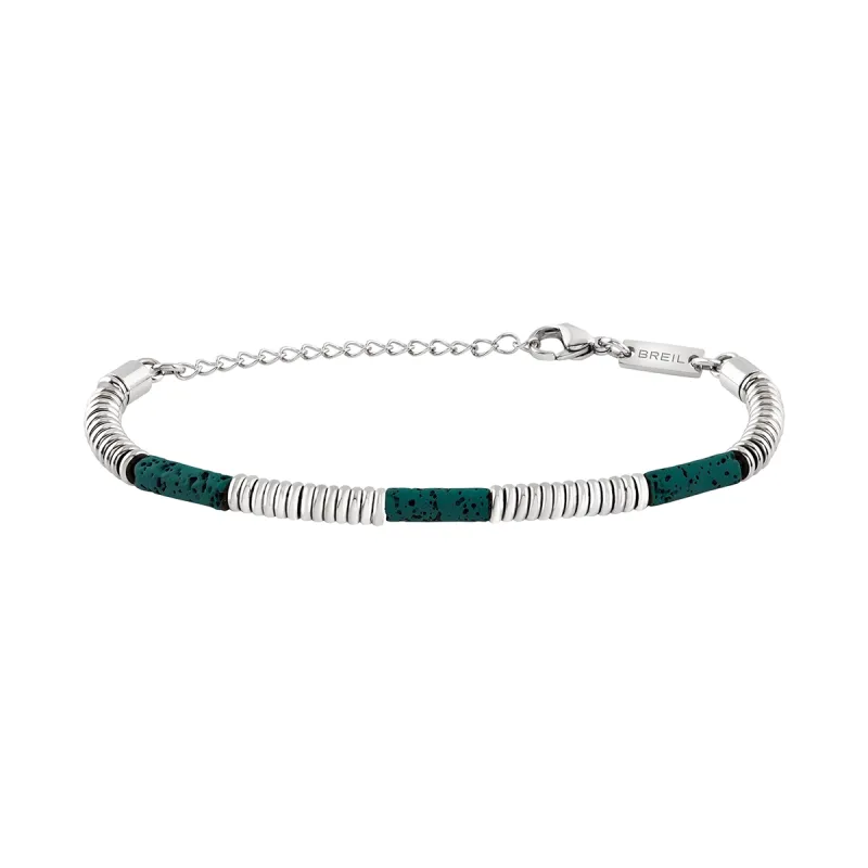 Bracciale FUSION ACCIAIO E LAVA VERDE Uomo Breil