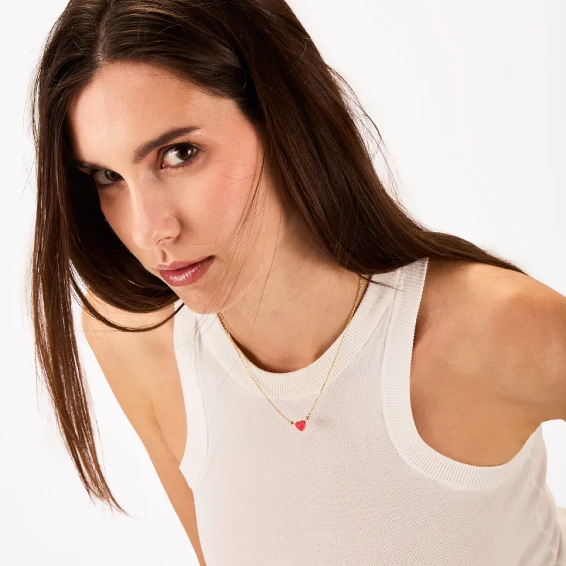 Collana dorata Candy con pietra corallo Donna Breil