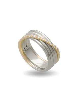 Anello Filodellavita 5 fili Oro Giallo Diamanti m 14 Donna Rubinia