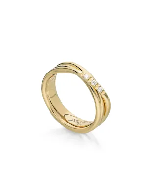 Anello Filodellavita 3 Fili Oro Giallo diamanti m 14 Donna Rubinia