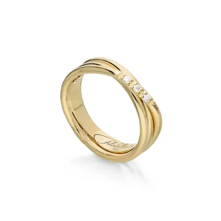 Anello Filodellavita 3 Fili Oro Giallo diamanti m 14 Donna Rubinia