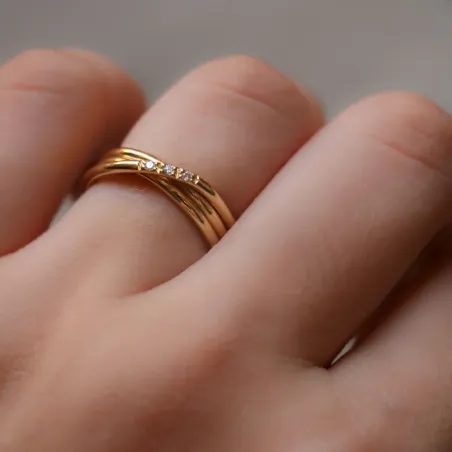 Anello Filodellavita 3 Fili Oro Giallo diamanti m 14 Donna Rubinia