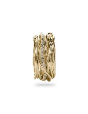 Anello Filodellavita 13 Fili Oro Giallo Diamanti m 15 Donna Rubinia