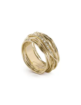Anello Filodellavita 13 Fili Oro Giallo Diamanti m 15 Donna Rubinia