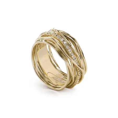 Anello Filodellavita 13 Fili Oro Giallo Diamanti m 15 Donna Rubinia