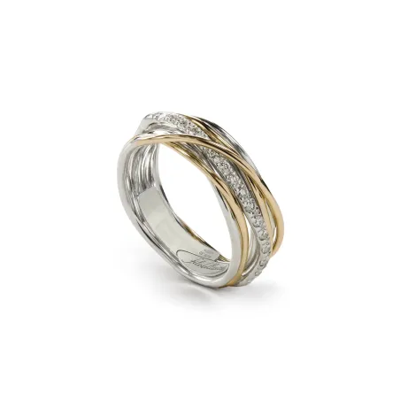 Anello Filodellavita 7 Fili Oro Giallo Diamanti m 14 Donna Rubinia