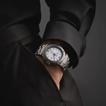 Orologio Acciaio Bianco Automatico Datario Uomo Baume & Mercier Riviera