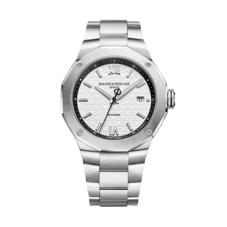 Orologio Acciaio Bianco Automatico Datario Uomo Baume & Mercier Riviera