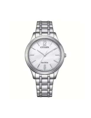 Orologio Bianco Acciaio OF Lady Casual Eco Drive Donna Citizen