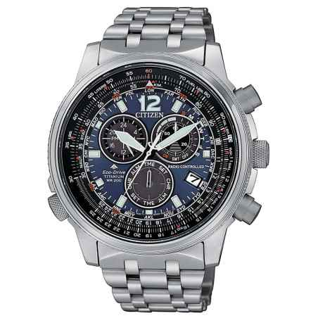 Orologio Blu Super Titanio Crono Pilot Uomo Citizen Radiocontrollato