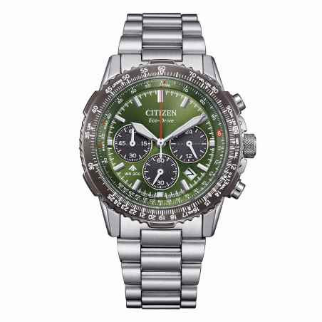 Orologio Khaki Acciaio Navihawk Crono Pilot Eco Drive Uomo Citizen