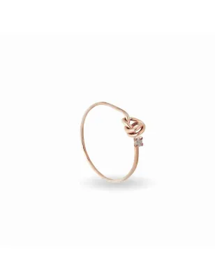 Anello Filodamore Nodino Oro Rosa e Diamante m 12 Donna Rubinia