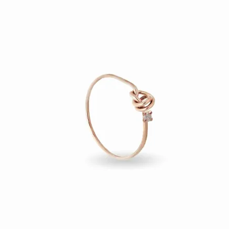 Anello Filodamore Nodino Oro Rosa e Diamante m 12 Donna Rubinia