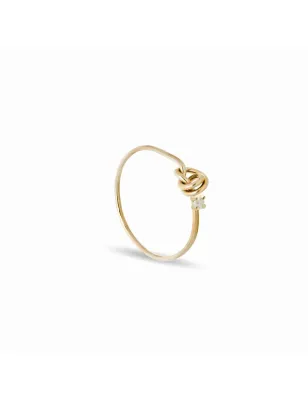 Anello Filodamore Nodino Oro Giallo e Diamante m 12 Donna Rubinia