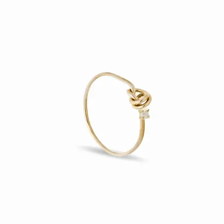 Anello Filodamore Nodino Oro Giallo e Diamante m 12 Donna Rubinia