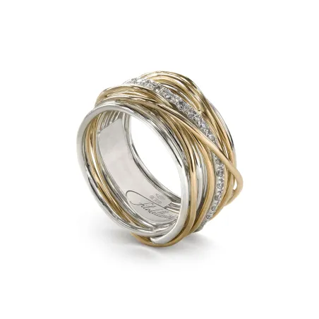 Anello Filodellavita 13 fili Oro, Argento e Diamanti Donna Rubinia