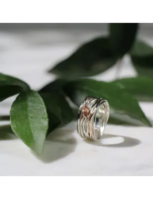 Anello Filodellavita 13 Fili, Nodino, Argento e Oro Rosa Donna Rubinia