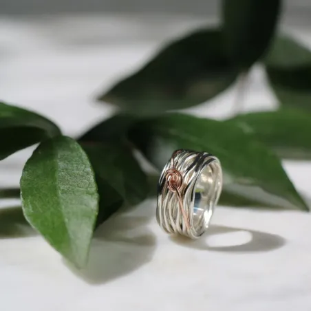 Anello Filodellavita 13 Fili, Nodino, Argento e Oro Rosa Donna Rubinia