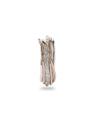 Anello Filodellavita 7 Fili, Argento, Oro Rosa, Diamanti Donna Rubinia
