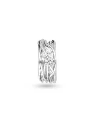 Anello Filodellavita Ten 10 Fili Oro bianco, Diamanti Donna Rubinia