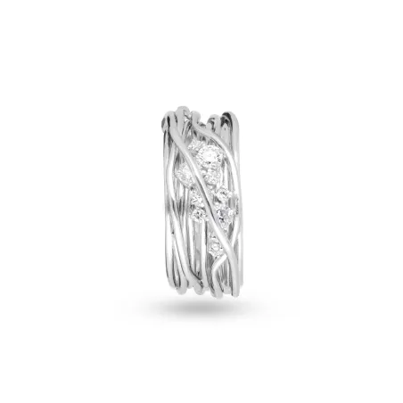 Anello Filodellavita Ten 10 Fili Oro bianco, Diamanti Donna Rubinia