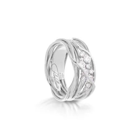 Anello Filodellavita Ten 10 Fili Oro bianco, Diamanti Donna Rubinia