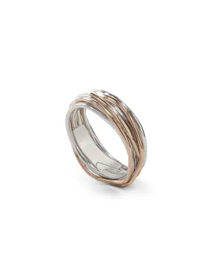 Anello Filodellavita 7 fili, Argento, Oro rosa m 15 Donna Rubinia