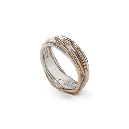 Anello Filodellavita 7 fili, Argento, Oro rosa m 15 Donna Rubinia