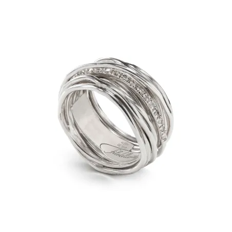 Anello Filodellavita 13 fili Argento e Diamanti m 16 Donna Rubinia