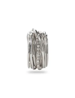 Anello Filodellavita 13 fili Argento e Diamanti m 16 Donna Rubinia