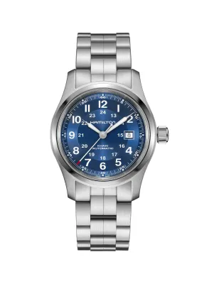 Orologio Blu Acciaio Field Auto 42mm 80 ore H-10 Uomo Hamilton Khaki