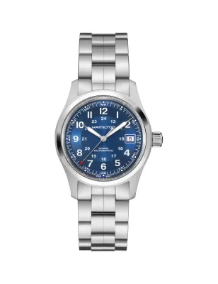 Orologio Blu Acciaio Khaki Field Auto 38mm 80 ore H-10 Uomo Hamilton Khaki