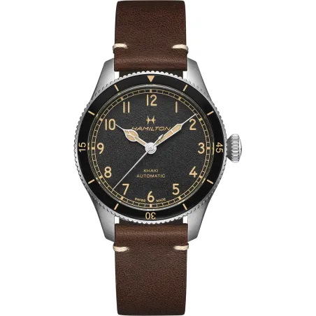 Orologio Nero Acciaio Pilot Pioneer 80 ore Uomo Hamilton Khaki Aviation