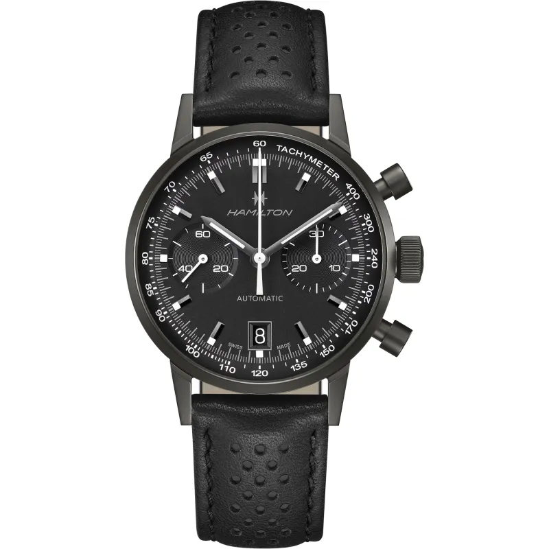 Orologio Nero PVD Auto Chrono 60 ore H-31 Uomo Hamilton Intra-Matic