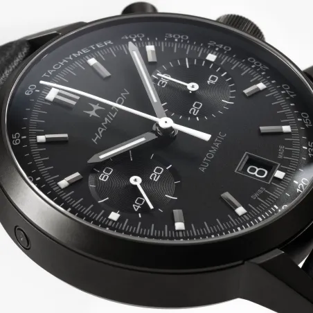 Orologio Nero PVD Auto Chrono 60 ore H-31 Uomo Hamilton Intra-Matic