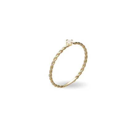 Anello Filodamore intrecciato Oro giallo e Diamante m 12 Donna Rubinia