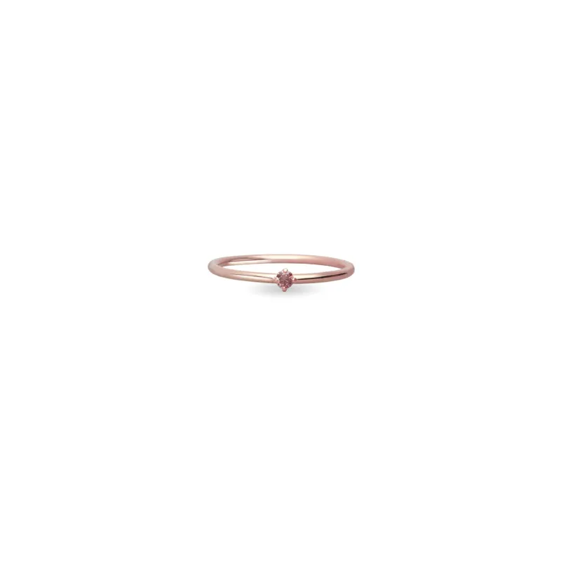 Anello Filodamore Oro Rosa con Diamante Brown m14 Donna Rubinia