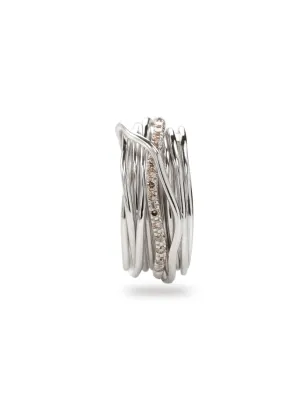 Anello Filodellavita 13 Fili Argento e Diamanti Brown m14 Donna Rubinia