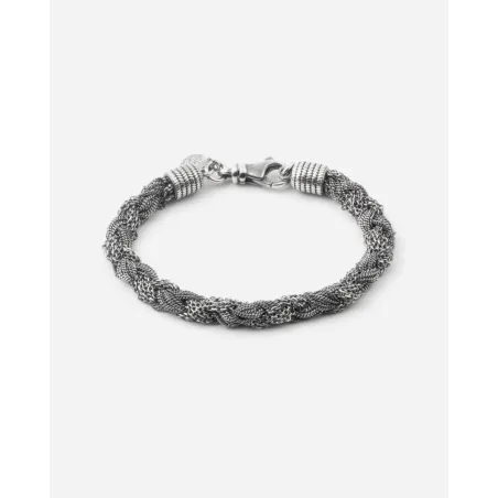 Bracciale Intreccio Mixed Texture Argento brunito Nove25