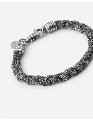 Bracciale Intreccio Mixed Texture Argento brunito Nove25