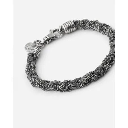 Bracciale Intreccio Mixed Texture Argento brunito Nove25