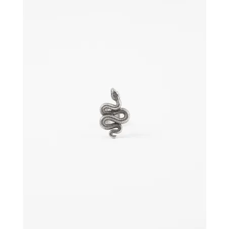 Monorecchino Serpente a lobo in Argento brunito Nove25