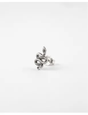 Monorecchino Serpente a lobo in Argento brunito Nove25