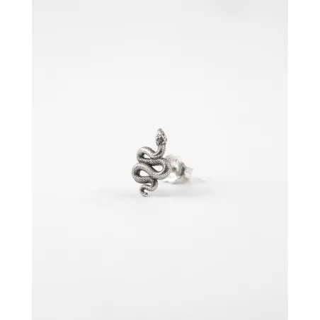 Monorecchino Serpente a lobo in Argento brunito Nove25